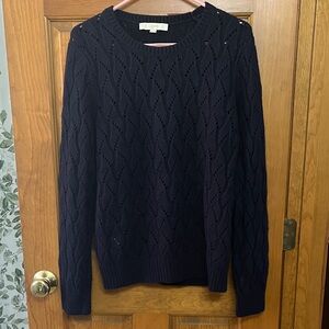 LOFT Deep Blue Textured Sweater